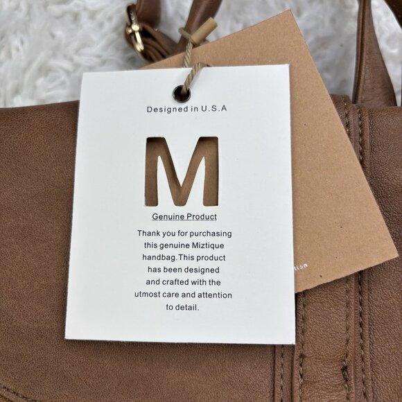 Miztique The Diana Utilitarian Vegan Leather Womens Backpack Purse Tan NWT main image 8